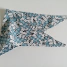 Dog Bandana, extra small, up to 11" neck, dogs, check, neckerchief style