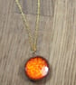 Handmade Bright Orange Ceramic Necklace, Gold Chain, Colourful Glazed Clay Penda - Image 10