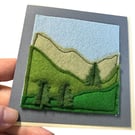 Scottish Hills - Felt and Freehand Embroidery Square Card