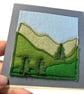 Scottish Hills - Felt and Freehand Embroidery Square Card