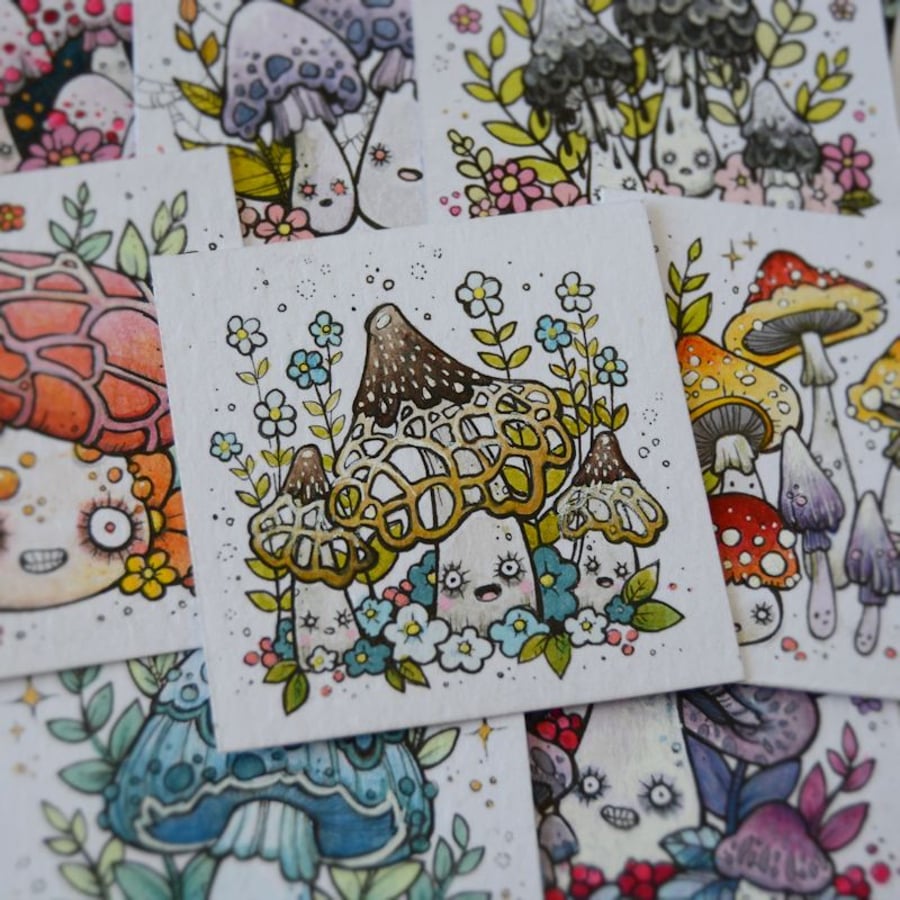 mushroom month - day 25 - original twinchie illustration