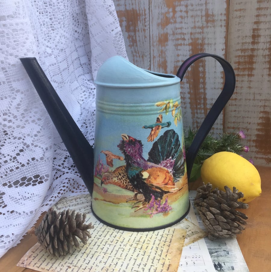 Watering Can with Capercaillie Design