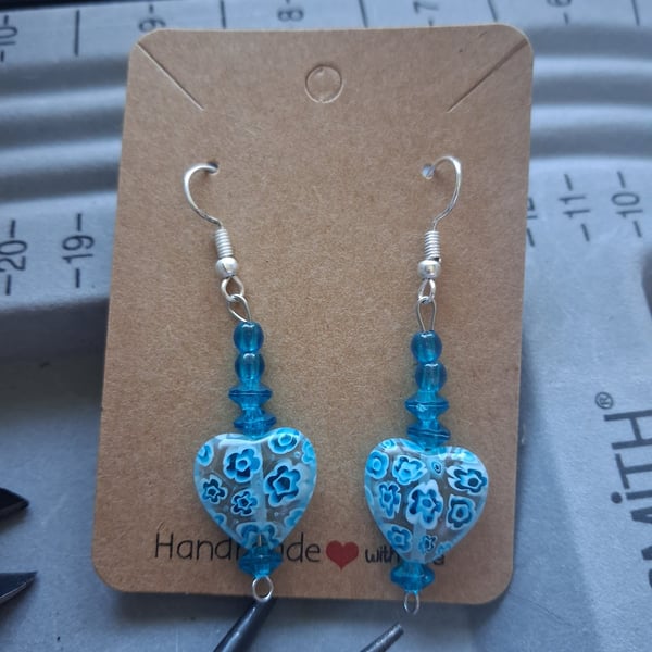 Blue with heart bead