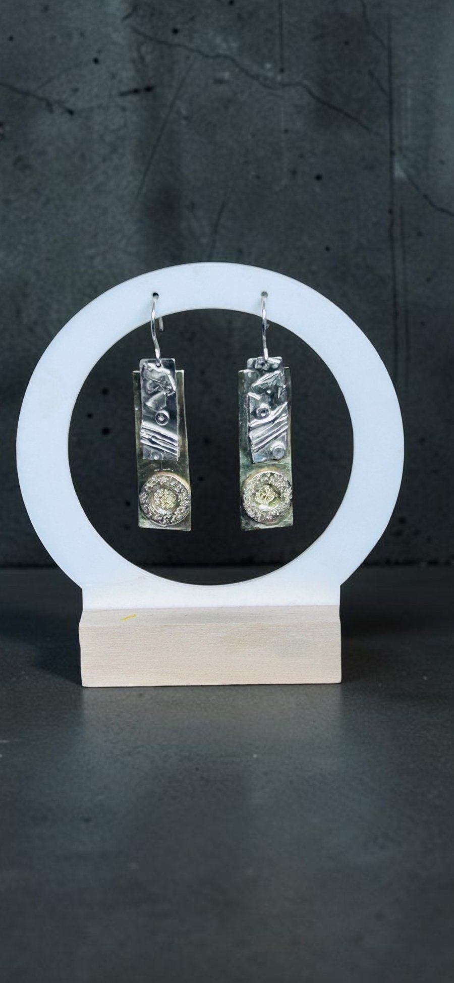 Sterling Silver & Brass  Brutalist Earrings - Designed & Handmade UK