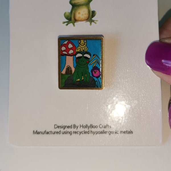 Eco Metal Frog Pin Badge 