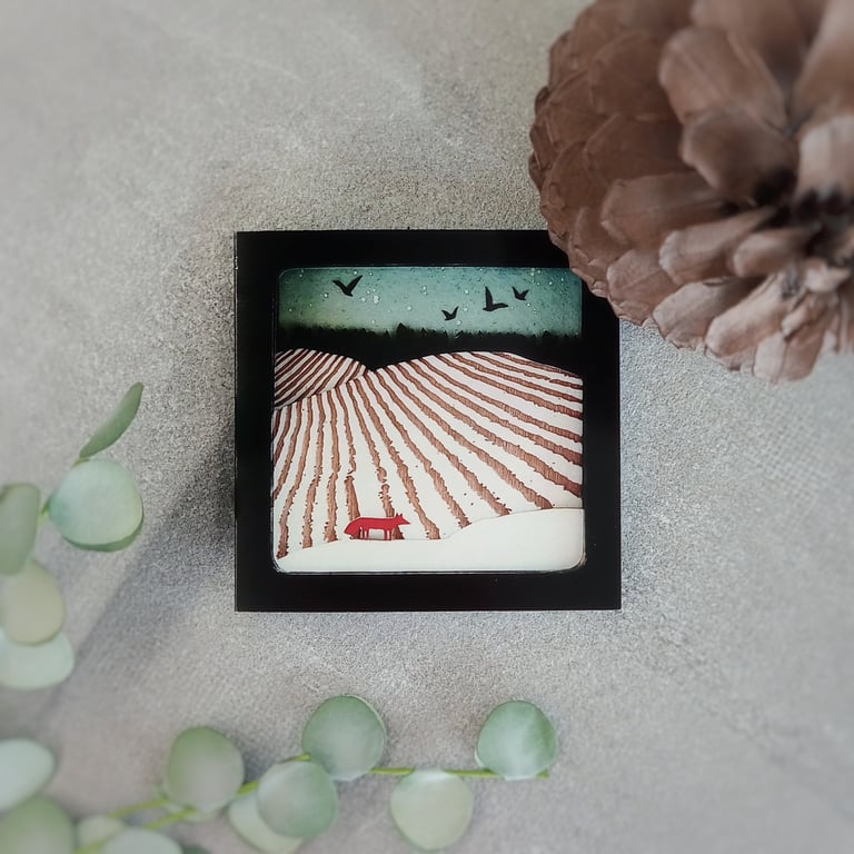 'Fields in Wintertime' - single greetings card, blank inside