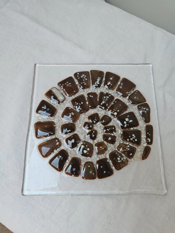 handmade fused glass Ammonite