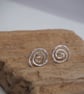 Silver Studs, Sterling silver spiral stud Earrings