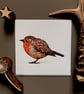 Christmas Robin Blank Greeting Card