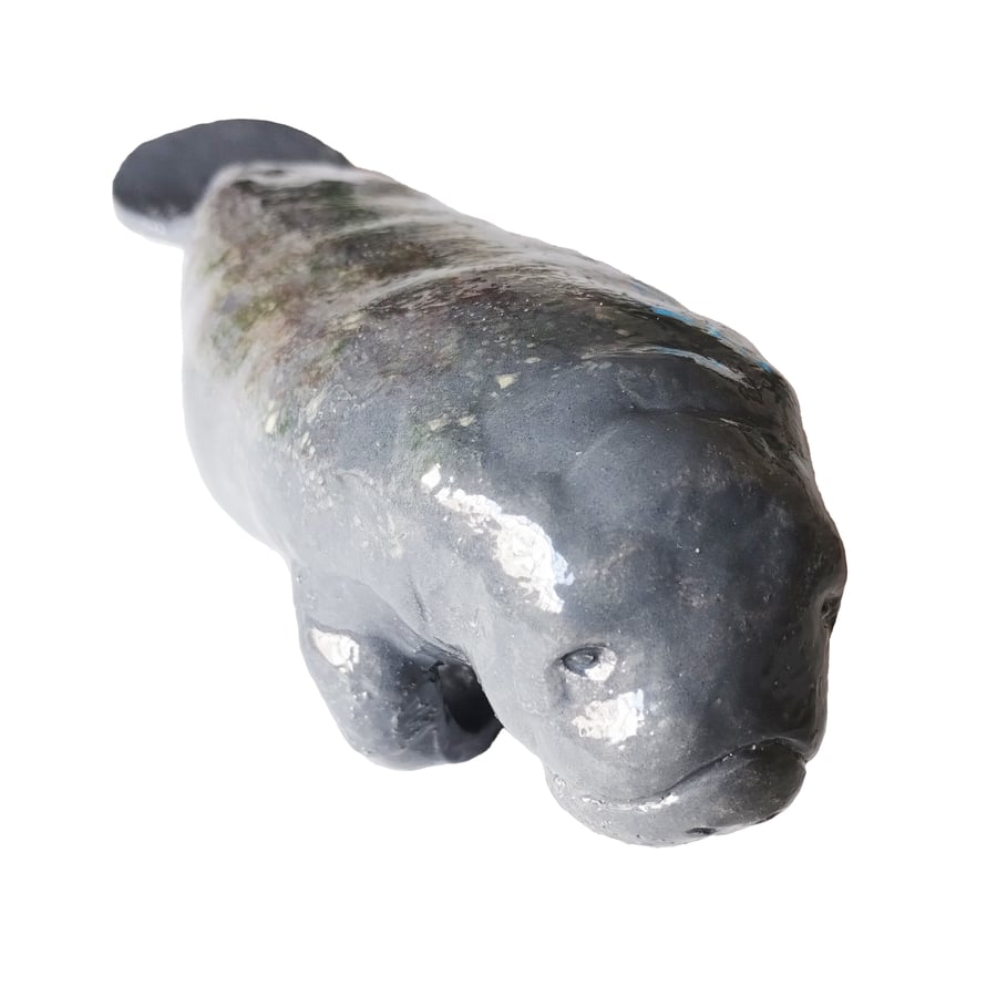 Manatee Ceramic Ornament - Handmade