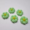 5 x Resin Flatbacks - 11mm - Daisy Flower - Mint Green 