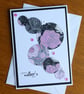 Large Mother's Day Card - Pink, Black & Grey Floral Circles - Image 8