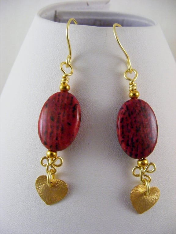 Ruby Zebra Jasper Earrings