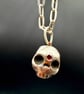 Silver Skull & Ruby Third Eye Necklace - Image 3