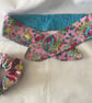 Headband Pink Floral, Blue Floral Scrunchie - Image 7