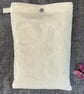 Book Sleeve, Cover, Pouch Padded Cream Swirly Pattern
