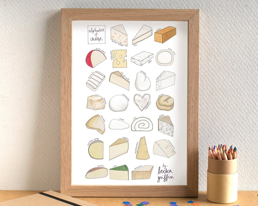Cheese Alphabet Art Print