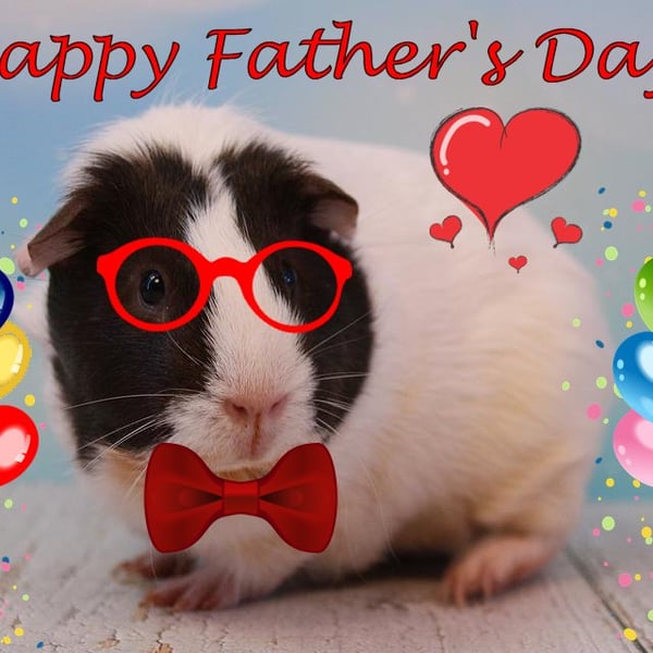 Happy Father's Day Card Guinea Pig 
