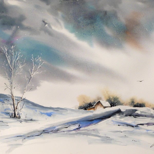 First Light, Original Watercolour Painting.