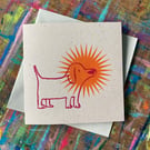 Dog star card -screen print card by Jo Brown Happy Tomato