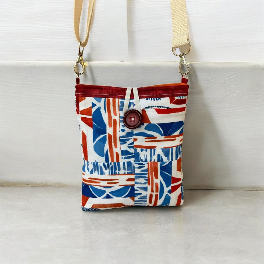Patchwork crossbody mobile bag