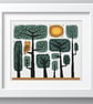 006A Cross Stitch Pattern Scandinavian Folk Art Owl in Enchanted Forest Day - Image 3