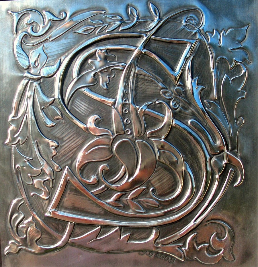 PEWTER MONOGRAM LETTER S