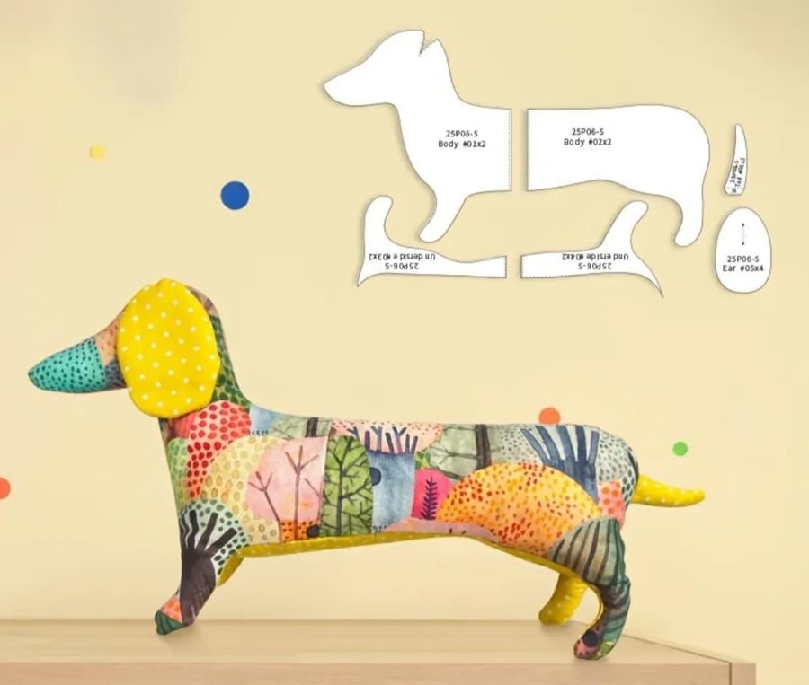 Dachshund Dog Acrylic Sewing Templates Medium