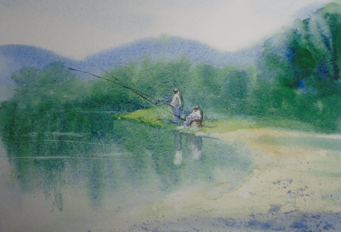 Dromonby pond En plein air (Original Watercolour A4 size)