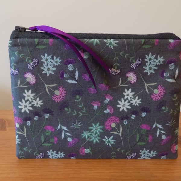 'Celtic Blessings' Floral Fabric Storage Pouch Small Make Up Bag Cosmetics Case