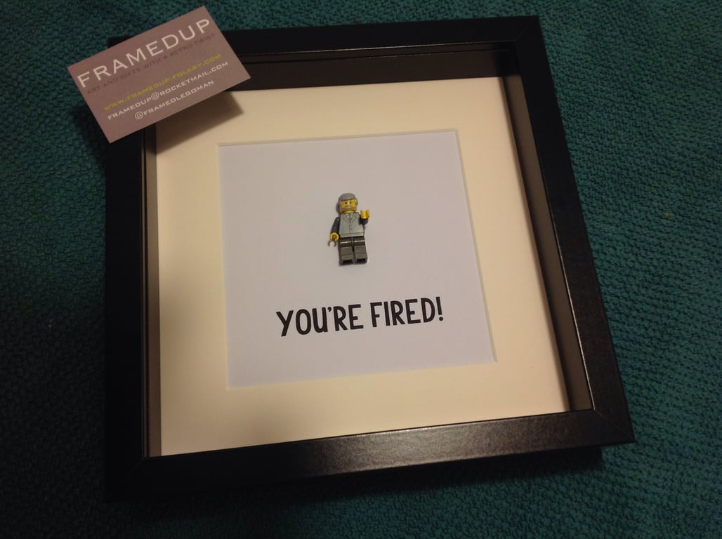 ALAN SUGAR - LITTLE LORD - APPRENTICE - FRAMED CUSTOM LEGO FIGURE