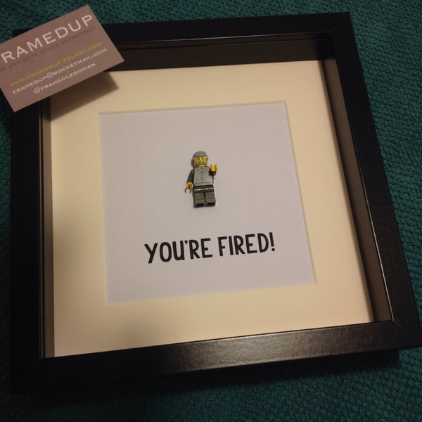 ALAN SUGAR - LITTLE LORD - APPRENTICE - FRAMED CUSTOM LEGO FIGURE