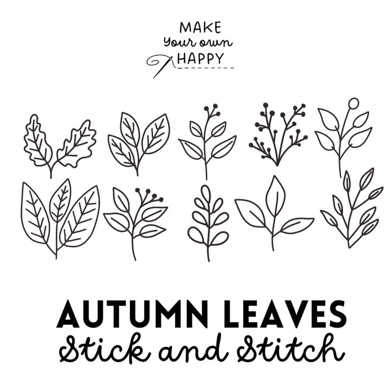 Autumn Leaves Stick & Stitch (Dissolvable Pattern for Embroidery)