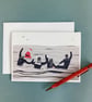 Surfer Christmas Card - pack of 5, surfing, Cornwall, Xmas surf, surfing Santa - Image 3