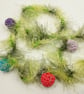Crochet Garland - Fluffy Green with Colourful Balls - Image 2