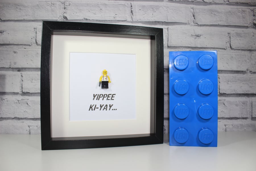 DIE HARD - YIPPEE KI-YAY - FRAMED CUSTOM LEGO FIGURE