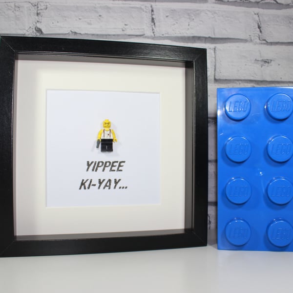 DIE HARD - YIPPEE KI-YAY - FRAMED CUSTOM LEGO FIGURE