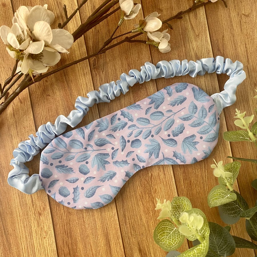 Blue Foliage Sleepmask Eye Mask for Sleep, cosy, night time gift, gift ideas for