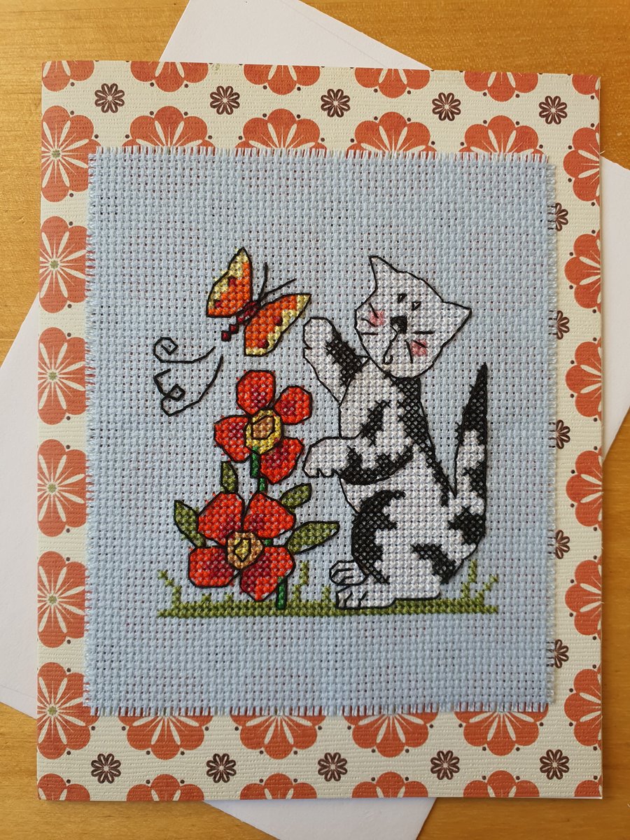 Cat and Butterfly Card