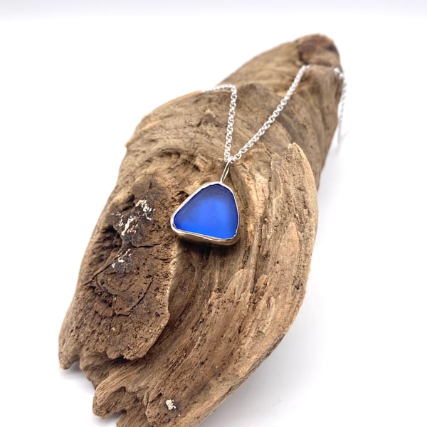 Blue Blue Sea Glass Necklace