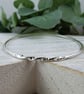 Sterling Silver Bangle with Twist Detail. Fits Size Medium 20cm 
