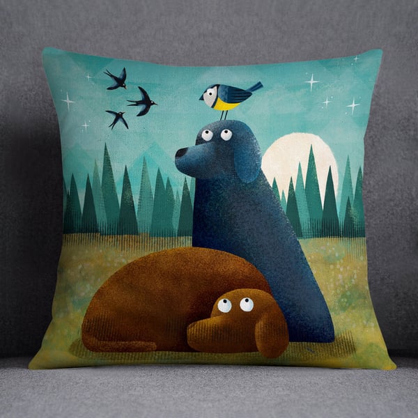 Black and Blue - Labradorable Art Cushion