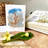 Hand painted and printed blank watercolour flower card