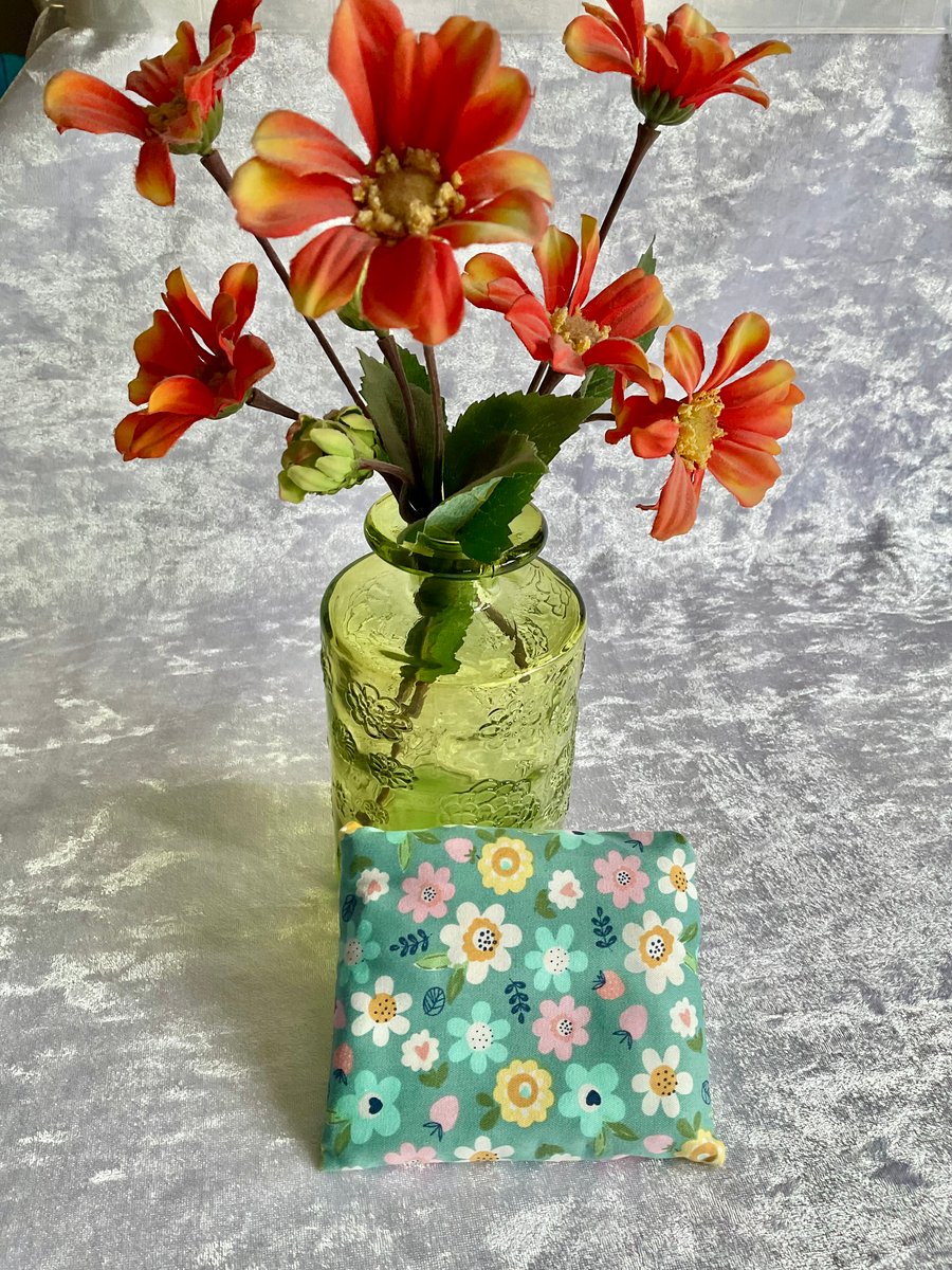 ECO COTTON FOLD AWAY POCKET SHOPPING BAG REUSABLE GIFT in GREEN FLORAL