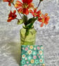 ECO COTTON FOLD AWAY POCKET SHOPPING BAG REUSABLE GIFT in GREEN FLORAL