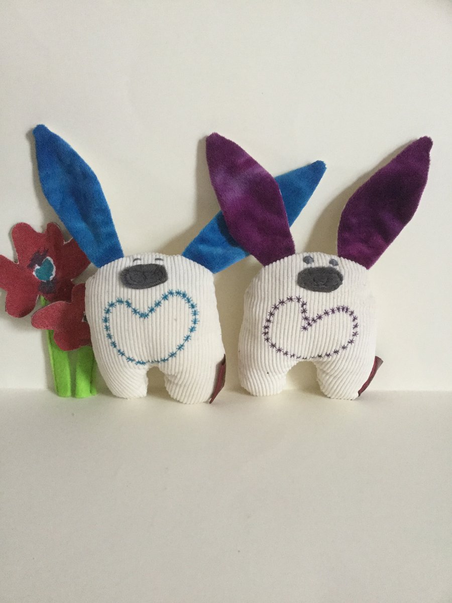 Pocket Bunny, Handmade Eco Soft Toy Bunny with Heart, Gift