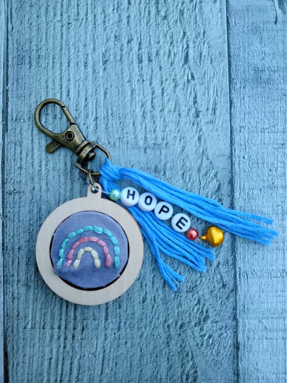 Rainbow Keyring or Bag Charm