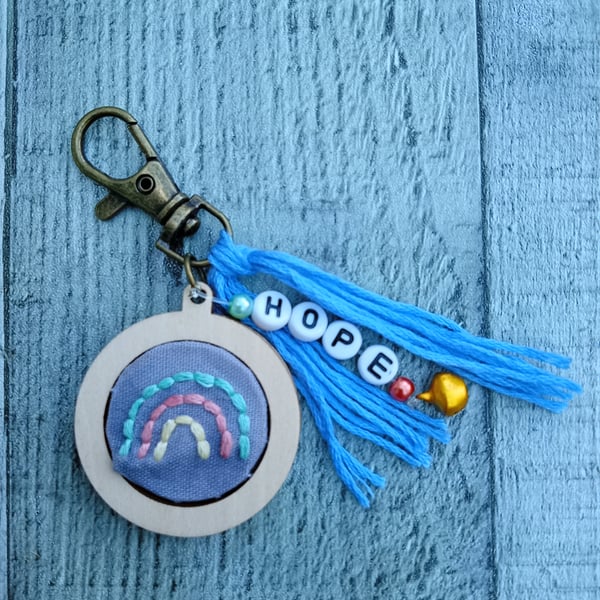 Rainbow Keyring or Bag Charm