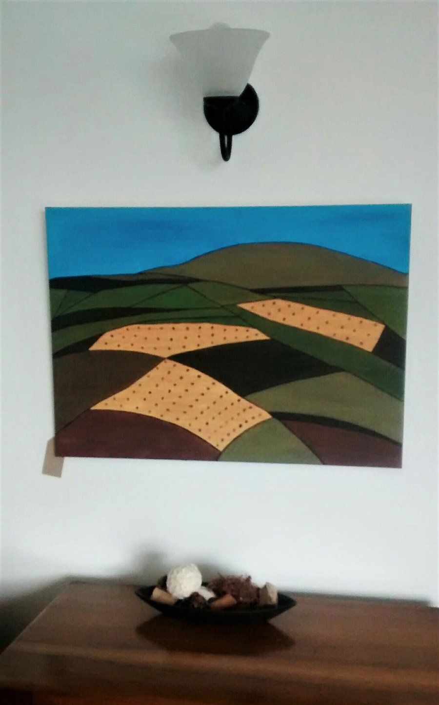 Original Abstract Painting, Harvest Fields