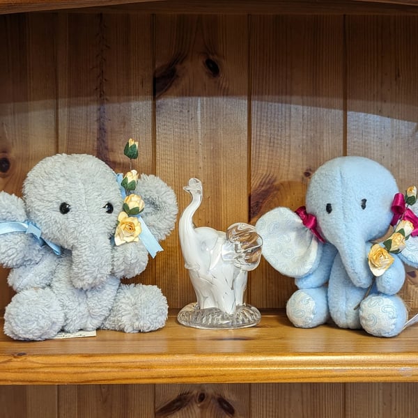 Ellie and Ella - Handmade Artisan Cuddly Elephants